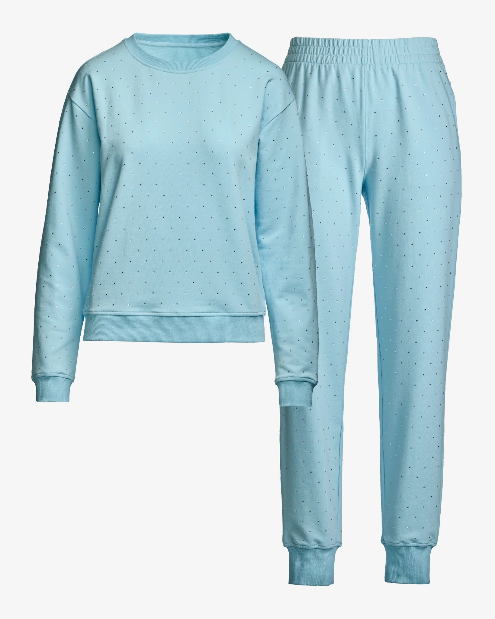 Rhinestone Jogger Set Airy Blue - Mycitystee