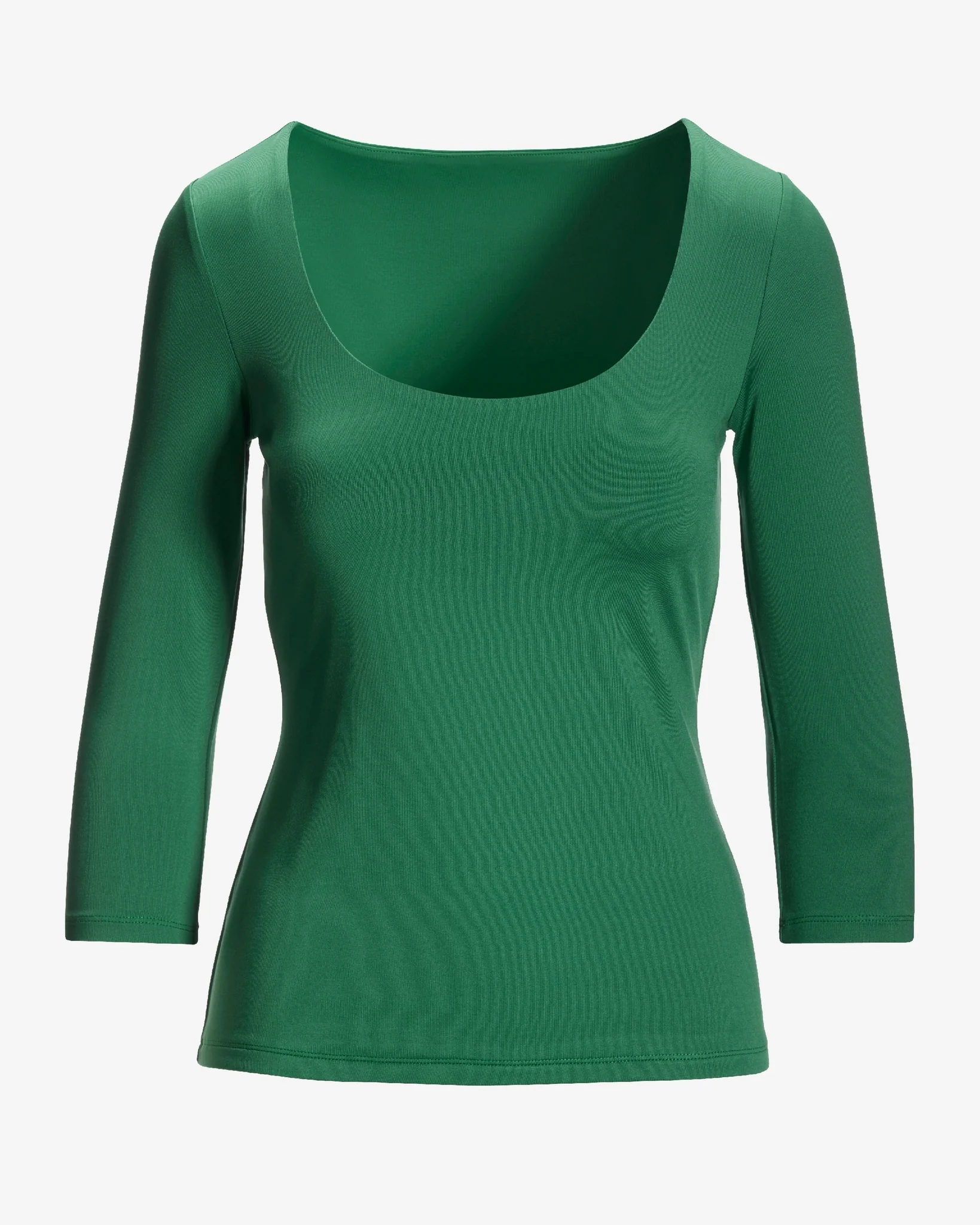 So Modern Scoop Neck Three Quarter Sleeve Top Verdant Green - Mycitystee