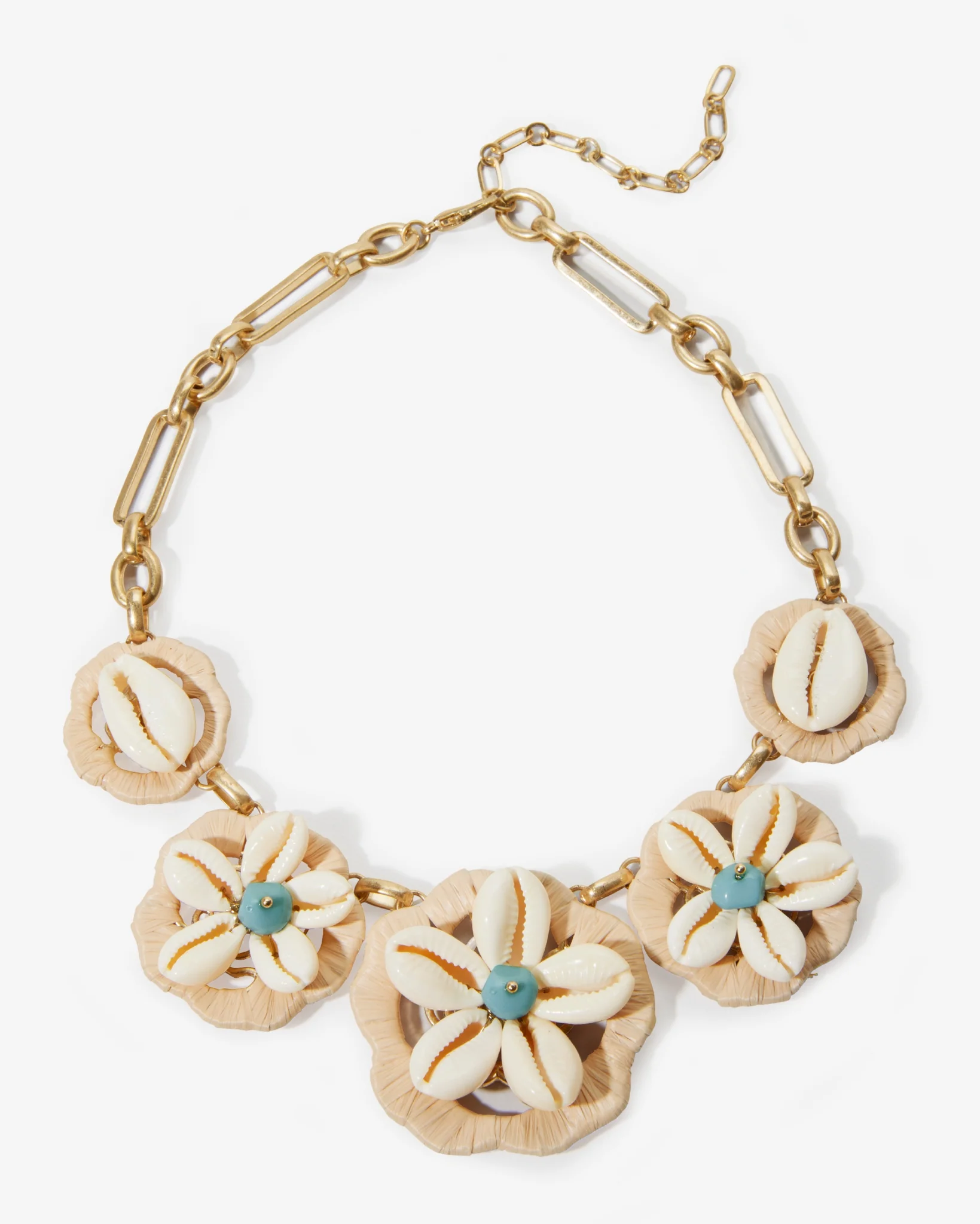 Statement Shell and Raffia Necklace Natural - Mycitystee