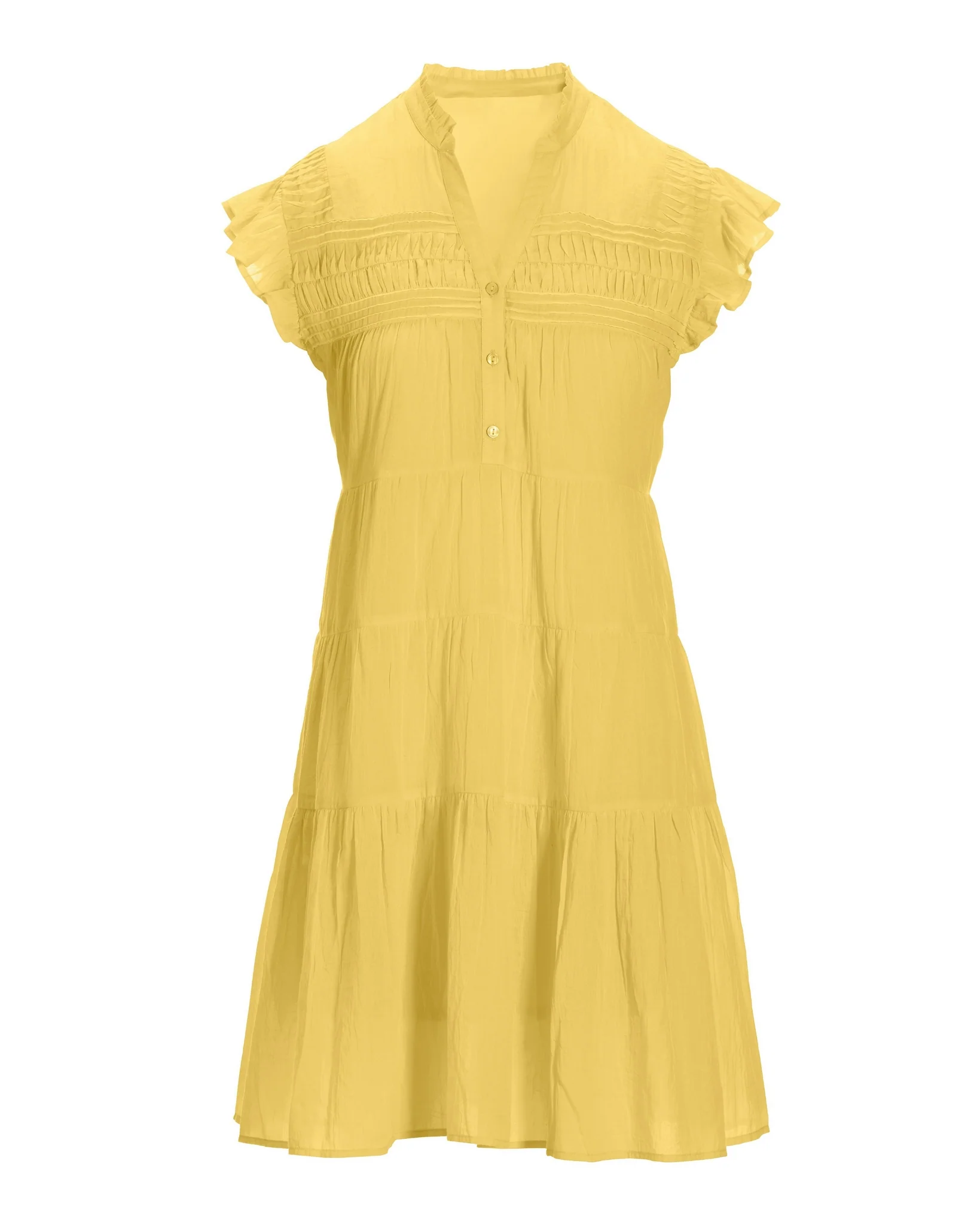 Tiered Shift Dress Lemon Drop - Mycitystee