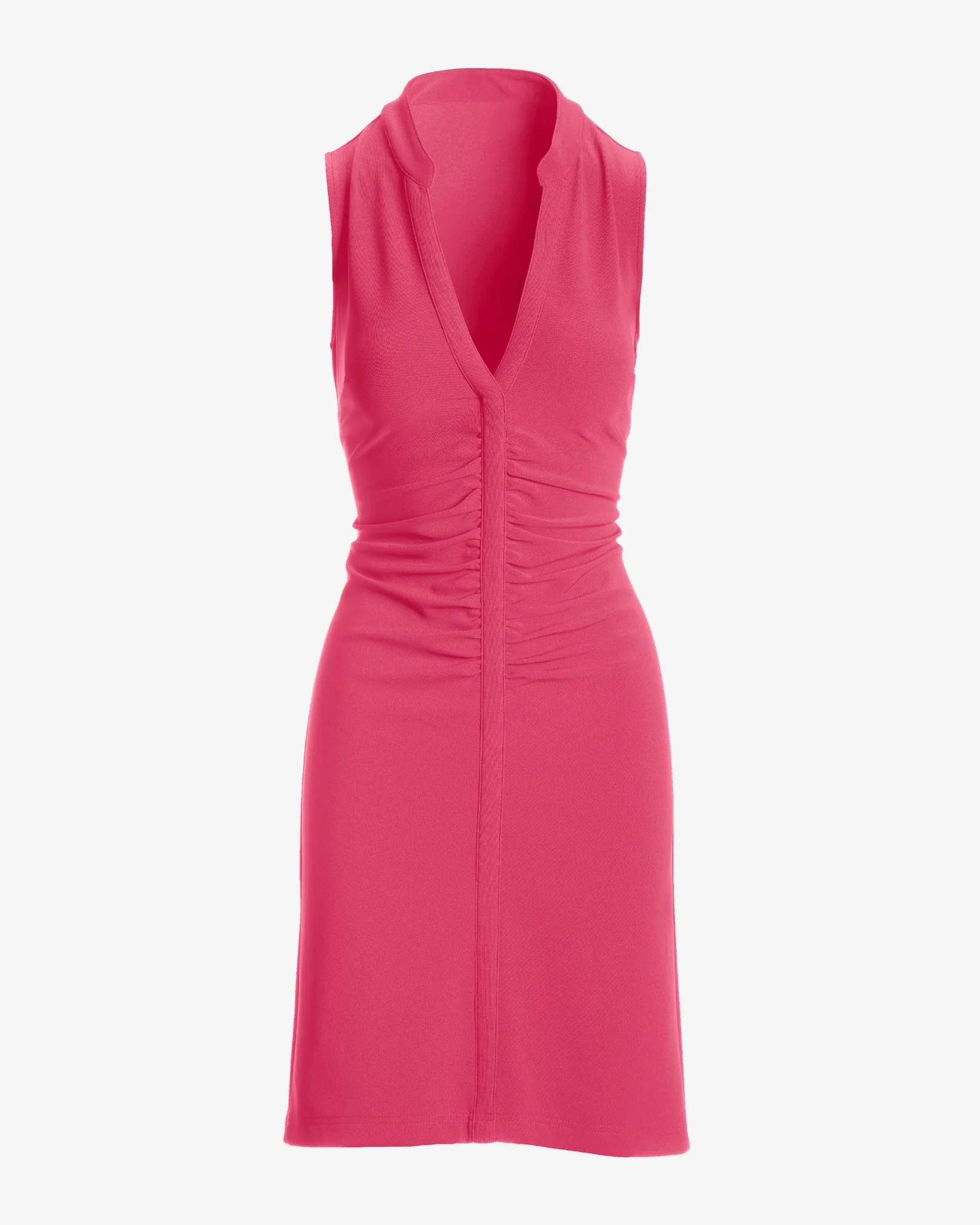 Beyond Travel Sleeveless Ruched Short Dress Fandango Pink - Mycitystee