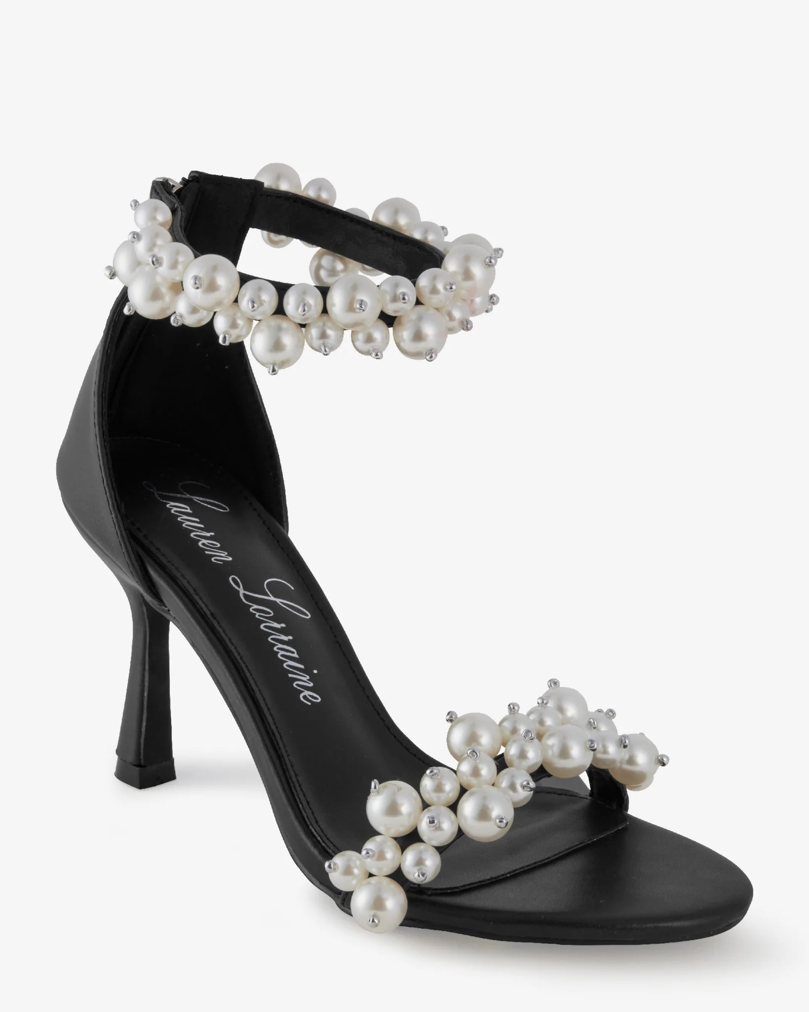 Pearl Ankle Strap Heel Black - Mycitystee