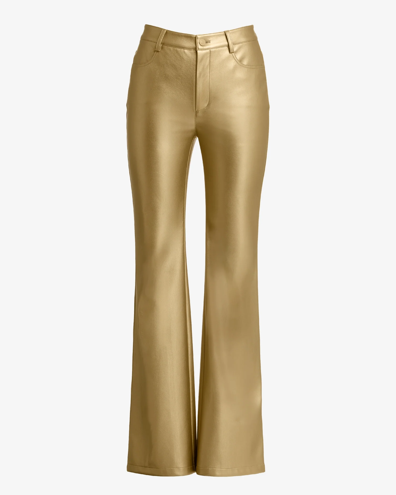 Monterey Faux Leather Five Pocket Bootcut Pant Gold - Mycitystee