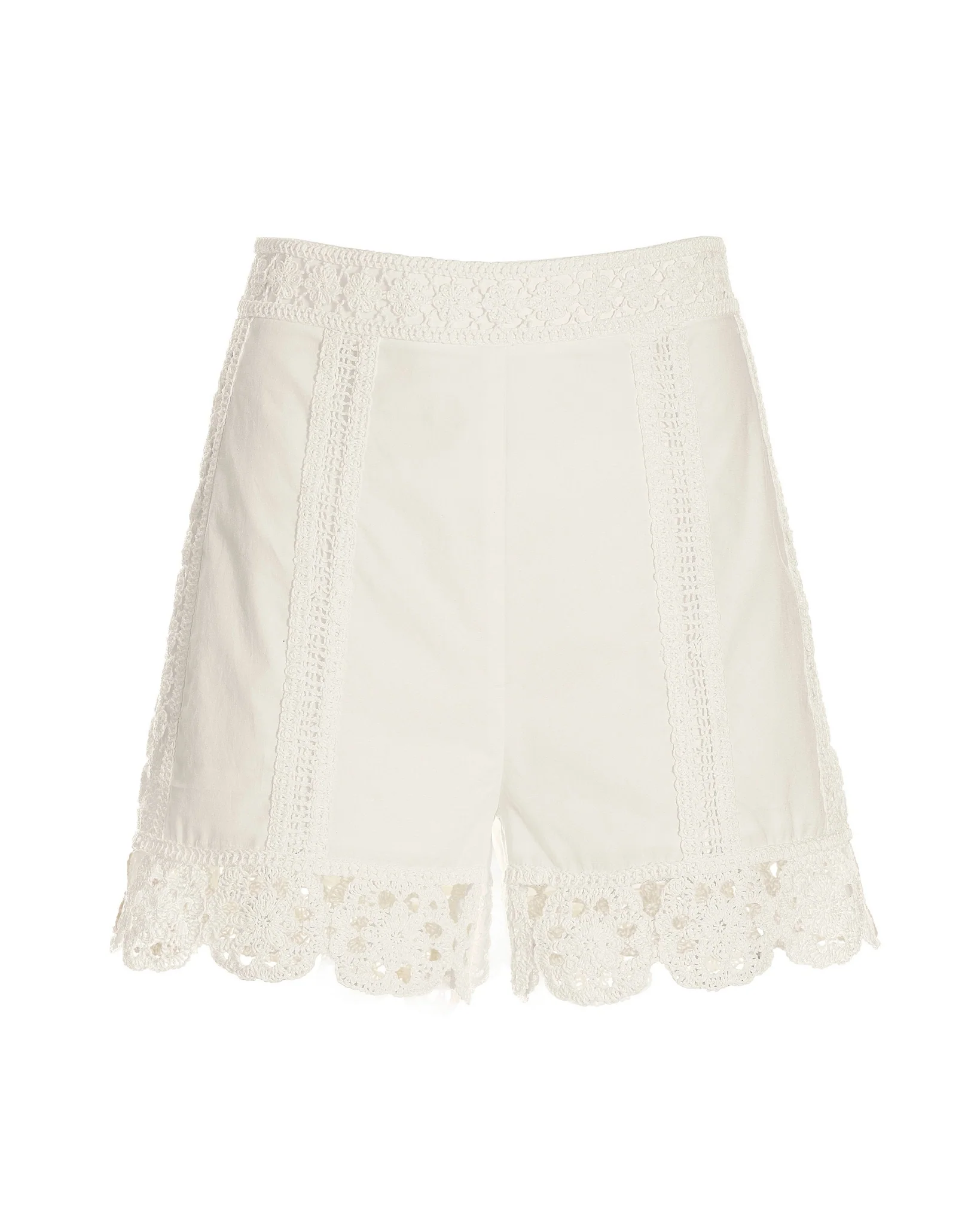 Crochet Hem Short White - Mycitystee