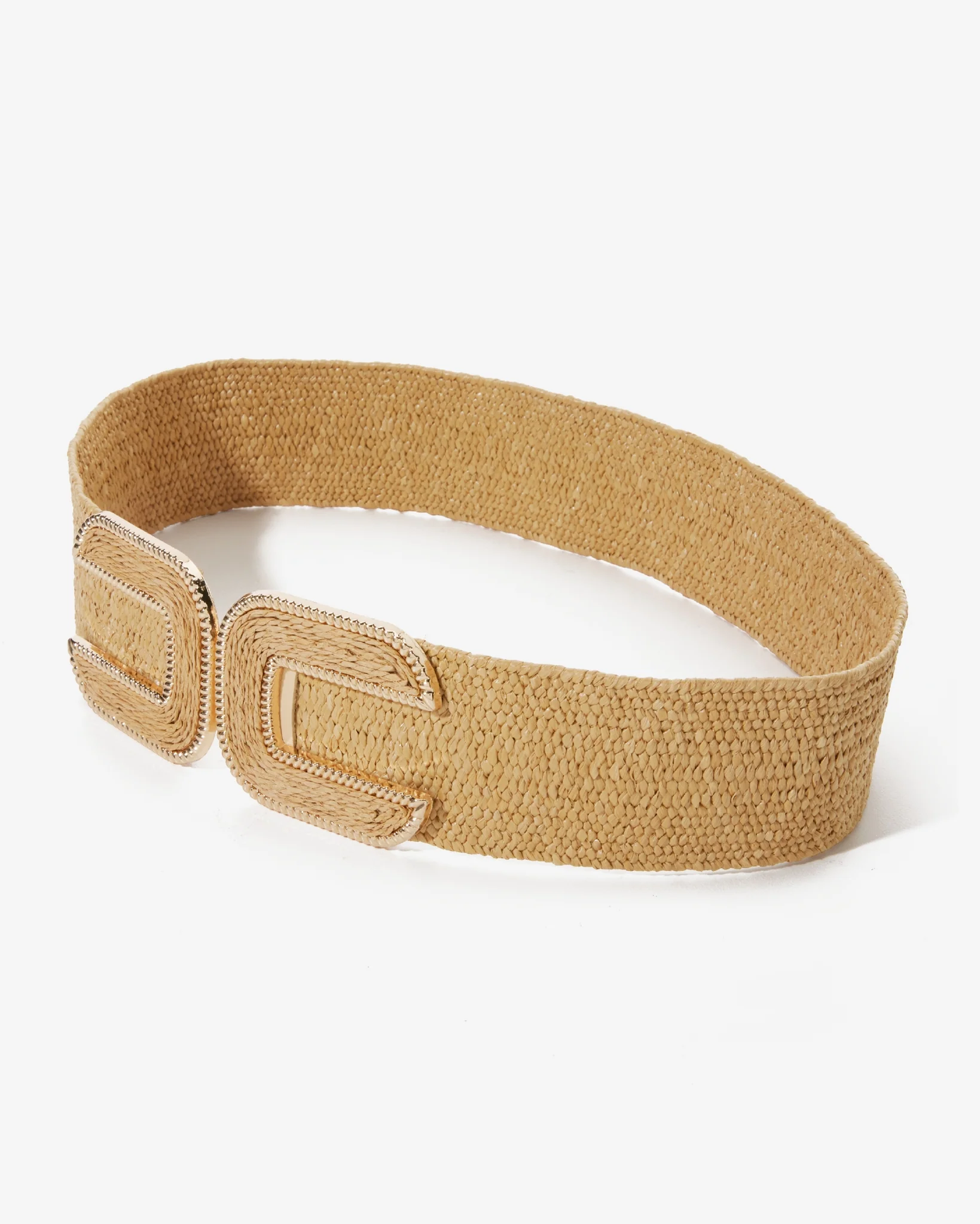 Gold Hardware Raffia Elastic Belt Natural - Mycitystee