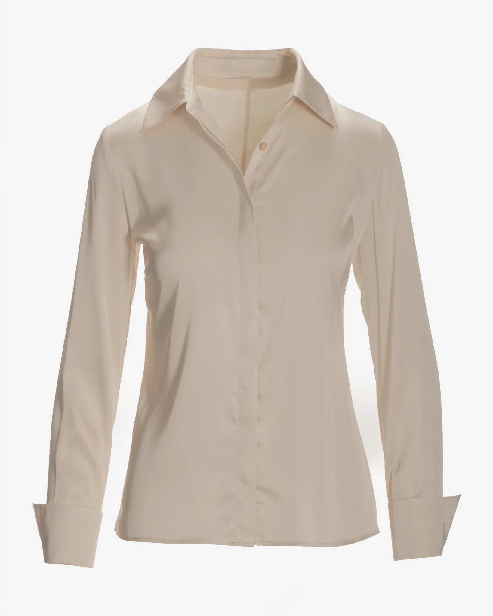 Sophia Button-Up Charmeuse Blouse Pearl - Mycitystee