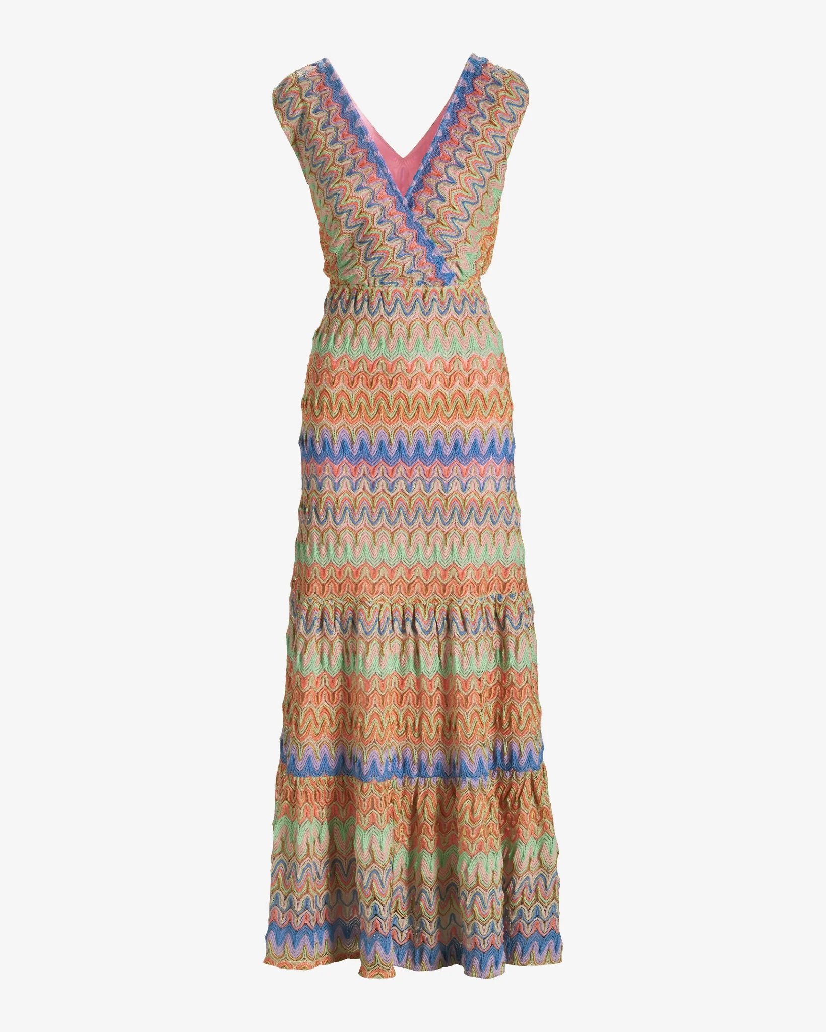 Multi Color Shimmer Surplice Maxi Dress Multi - Mycitystee