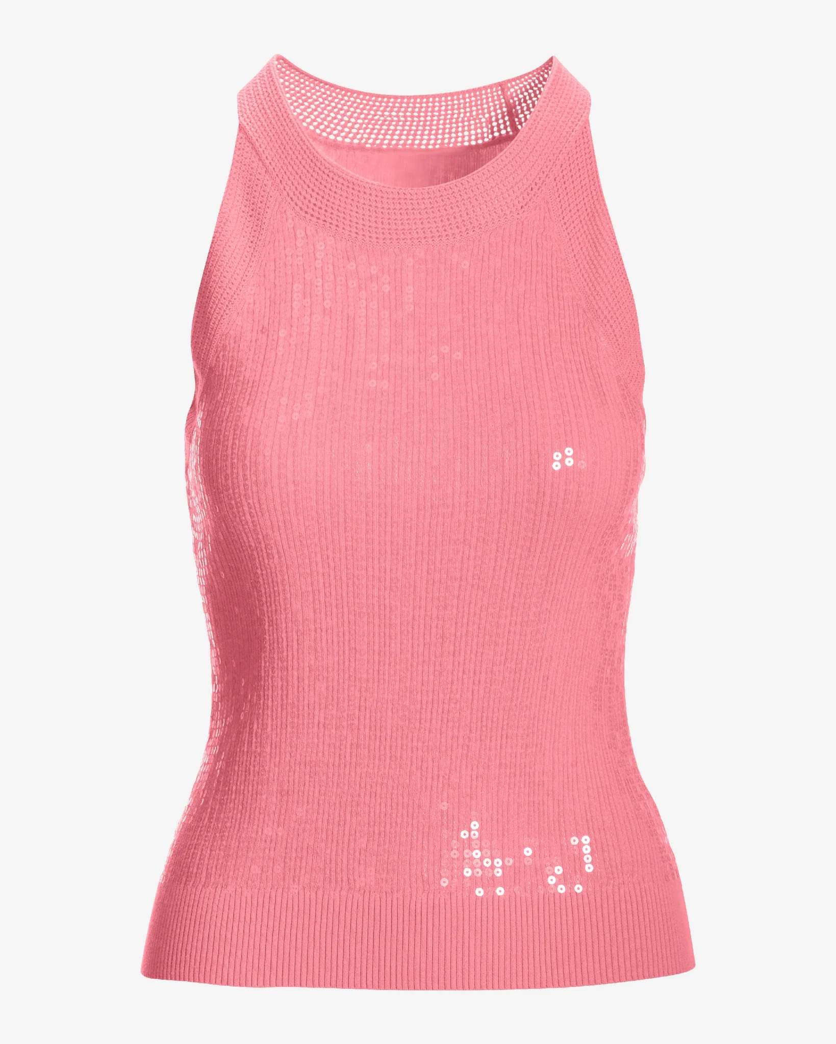 Sequin High Neck Sweater Tank Peony - Mycitystee