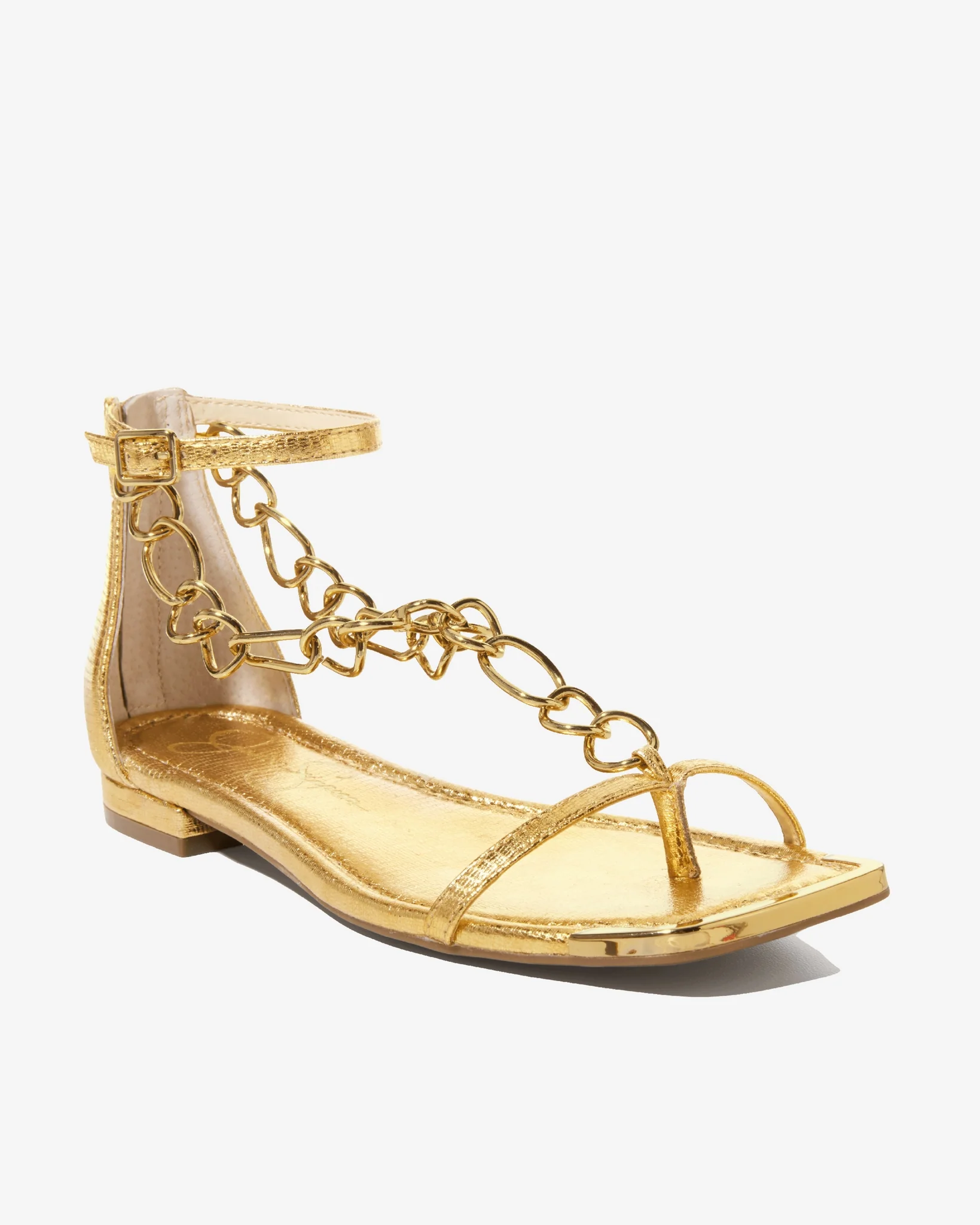 Chain Ankle Strap Sandal Gold - Mycitystee