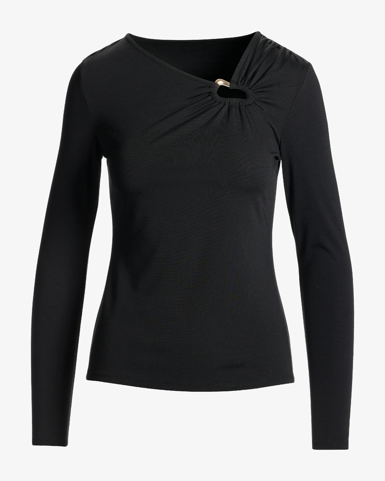 Hardware Long Sleeve Knit Top Proper Black - Mycitystee