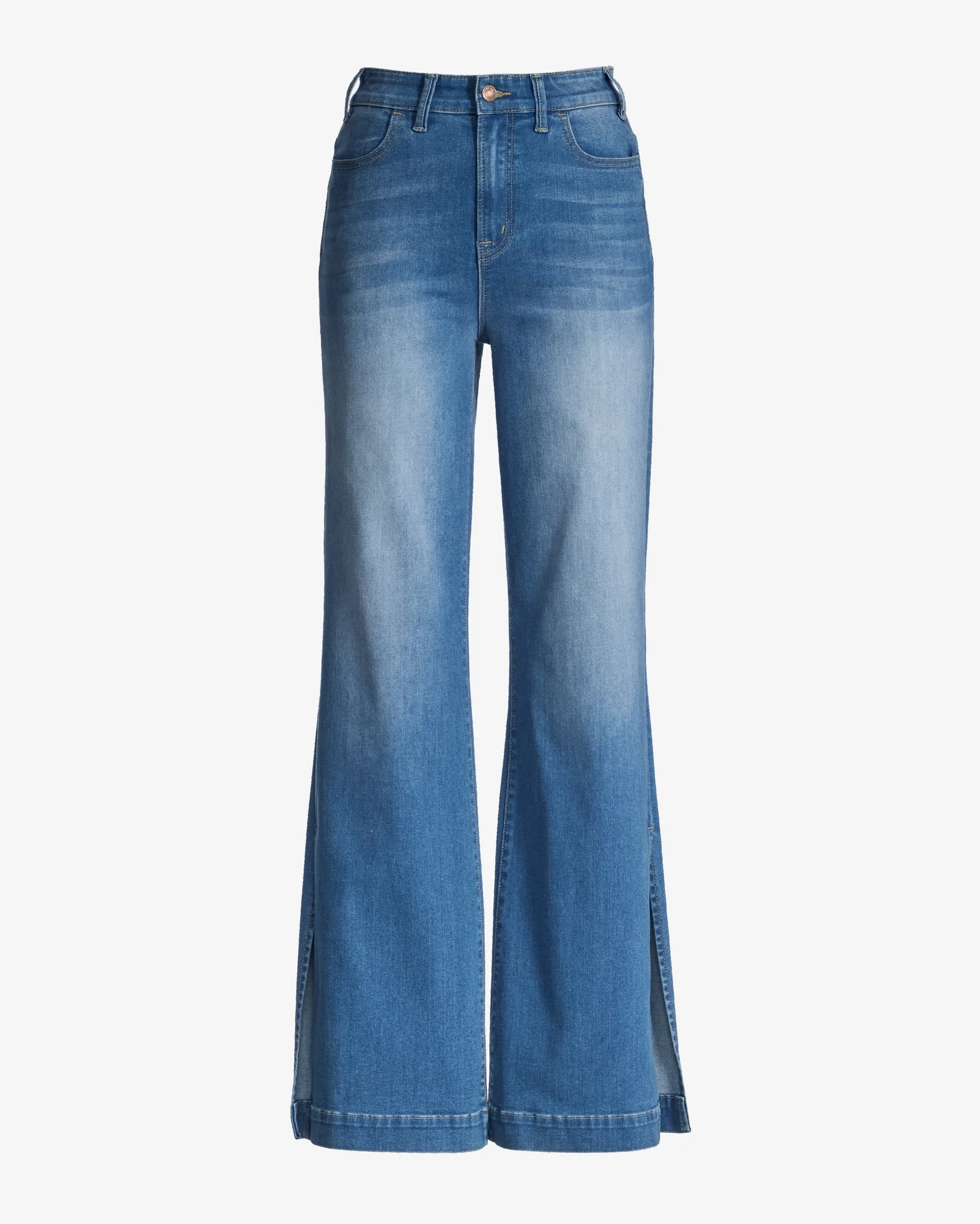 Malibu Wide Leg Side Slit Jean Medium Wash - Mycitystee