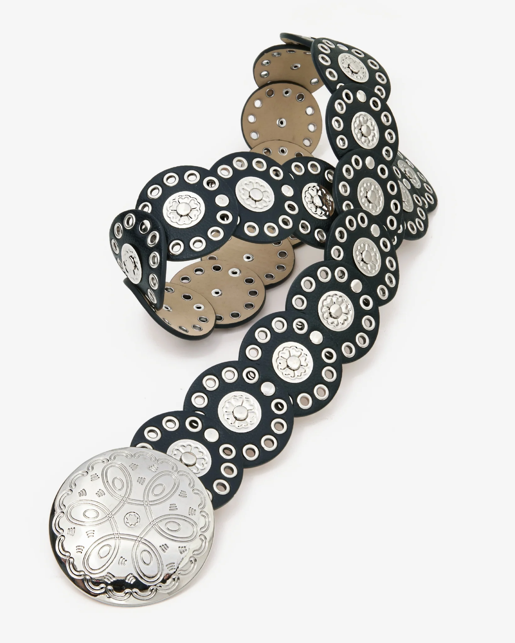 Grommet Detail Belt Black - Mycitystee