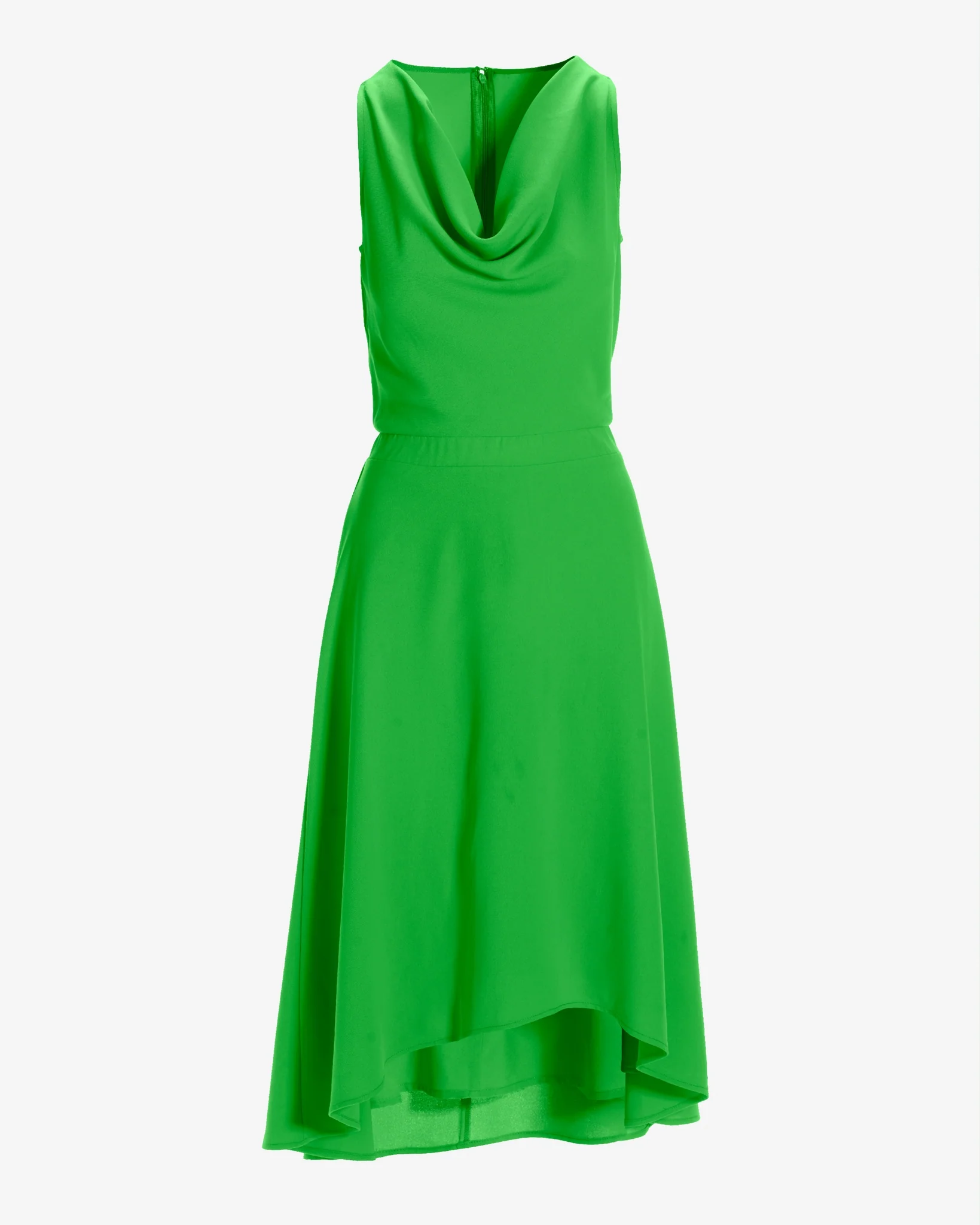 Cowl Neck Sleeveless High Low Dress Green - Mycitystee