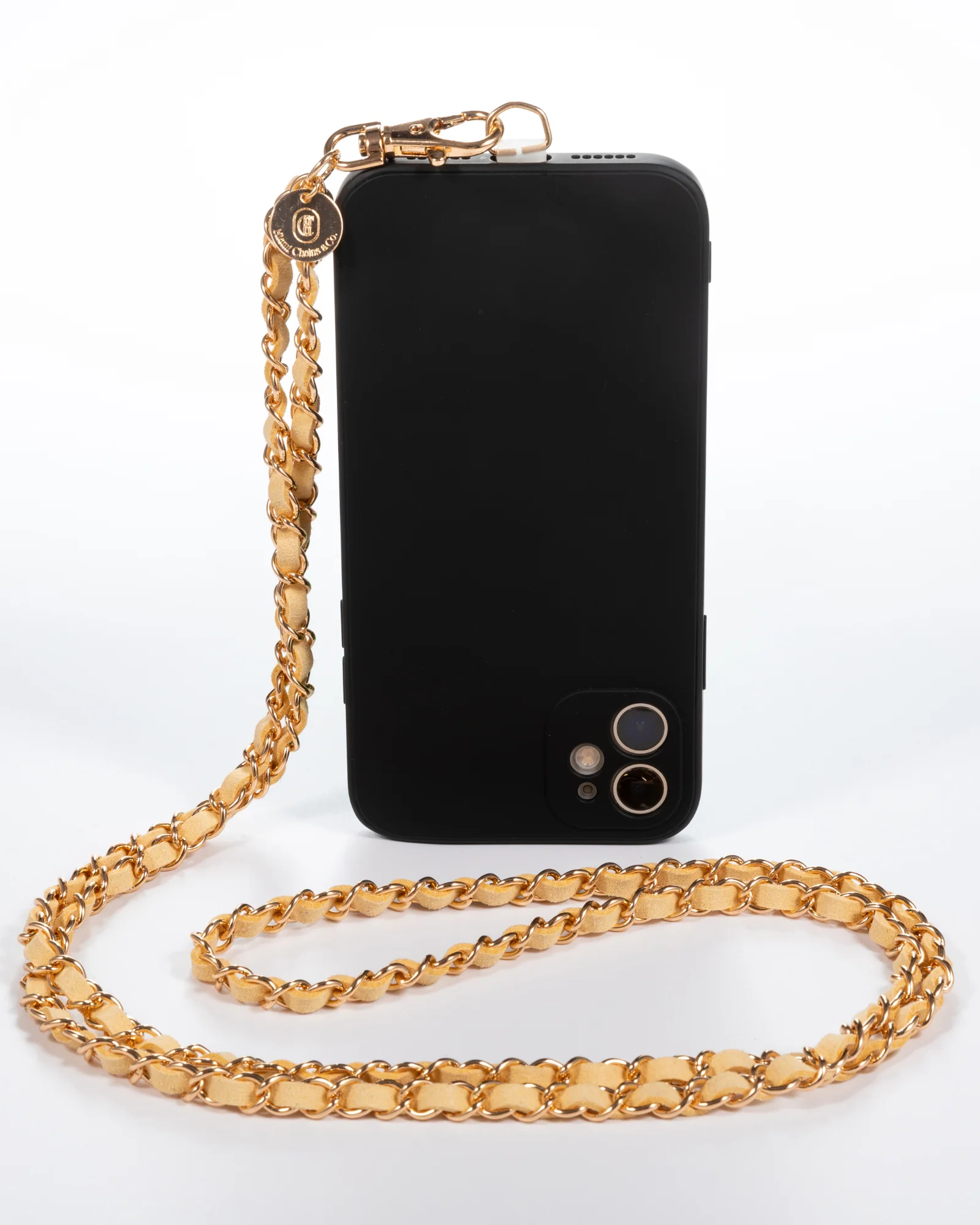 Vanilla Beige + Gold Crossbody Phone Chain - Mycitystee