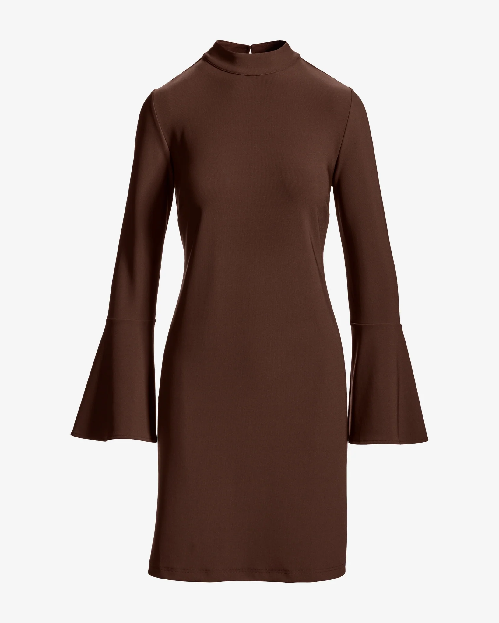 Beyond Travel Bell Sleeve Dress Coffee Bean - Mycitystee