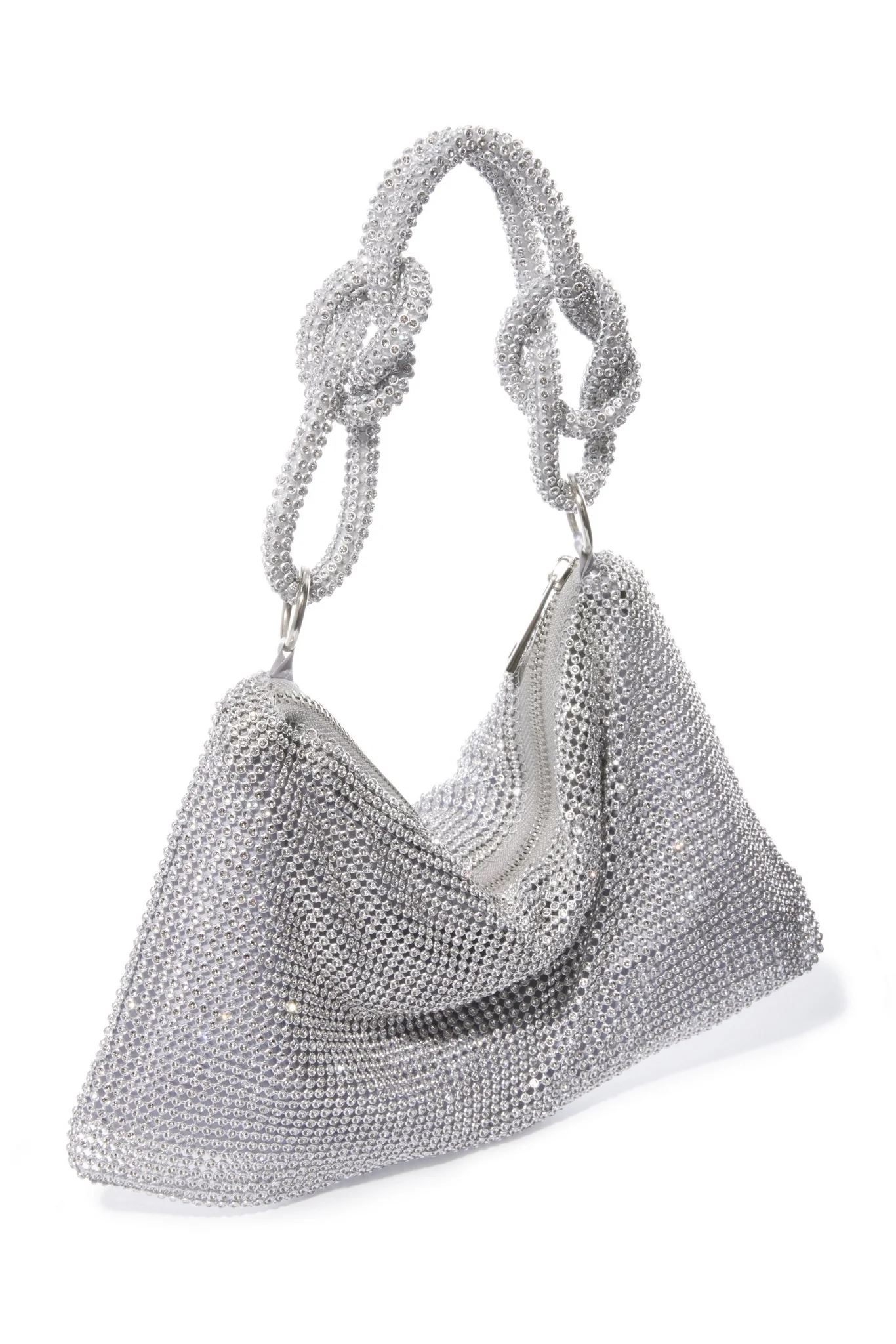 Crystal Mesh Handbag Silver - Mycitystee