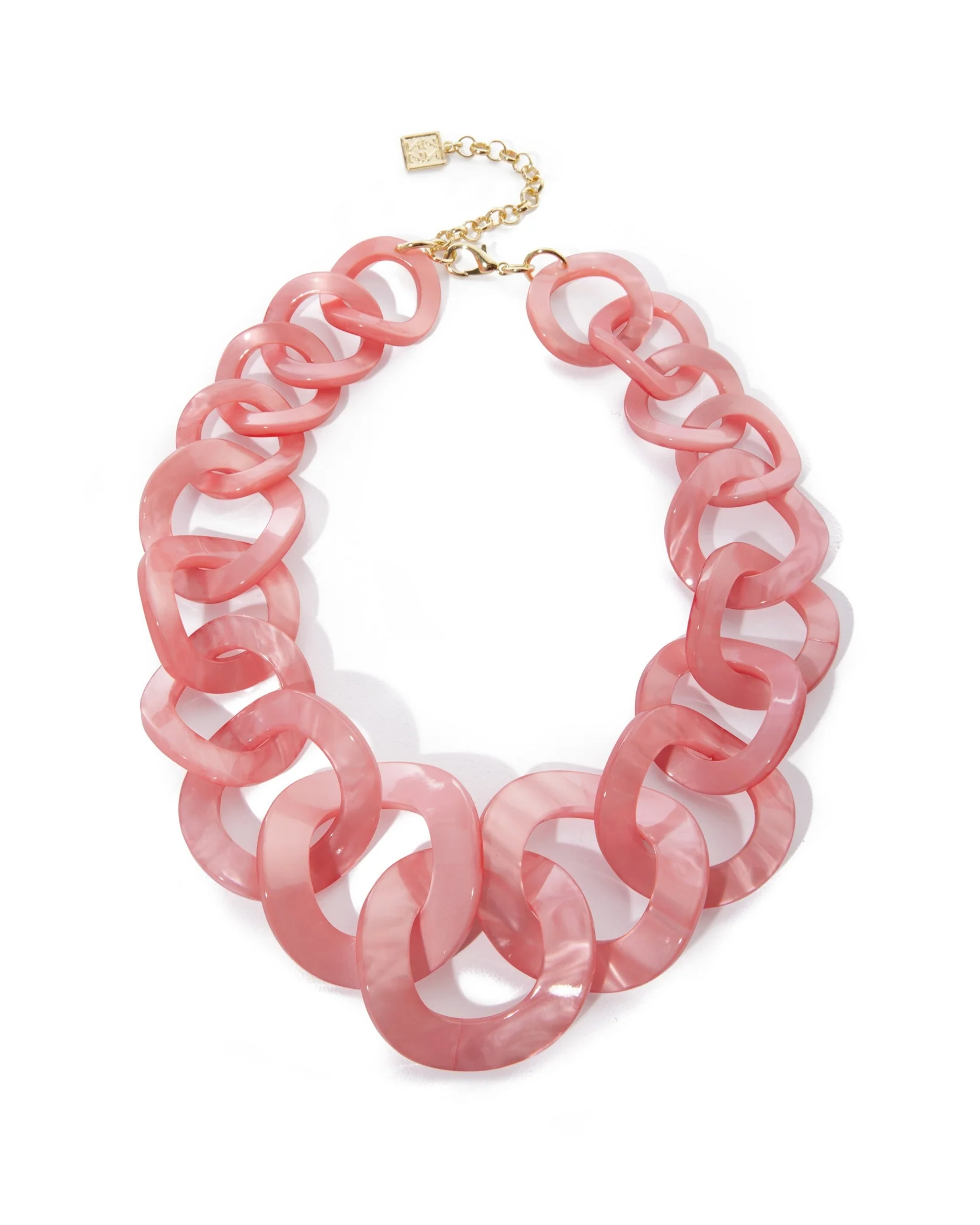Glistening Resin Link Collar Necklace Pink - Mycitystee
