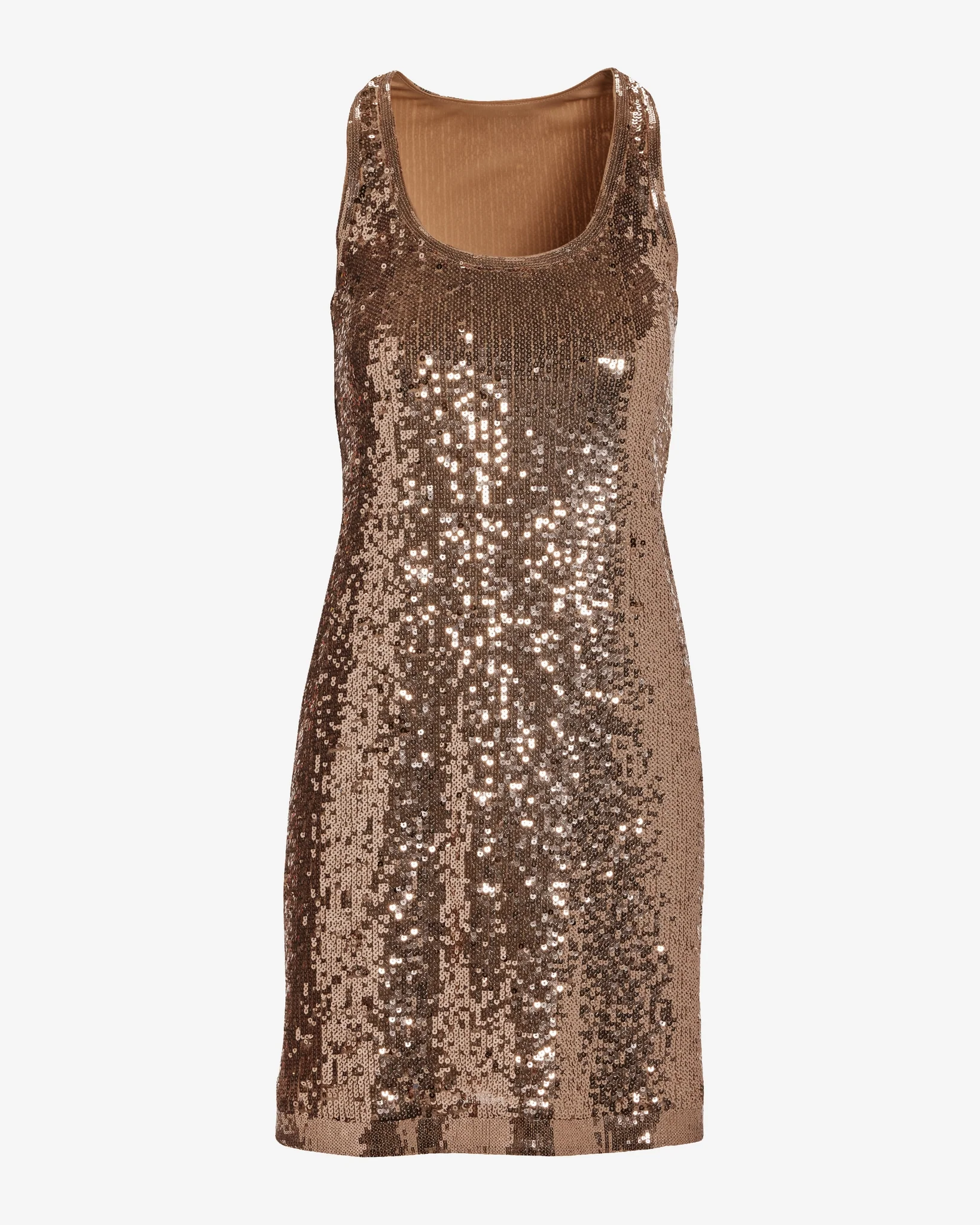 Sequin Scoop Neck Shift Dress Rose Gold - Mycitystee