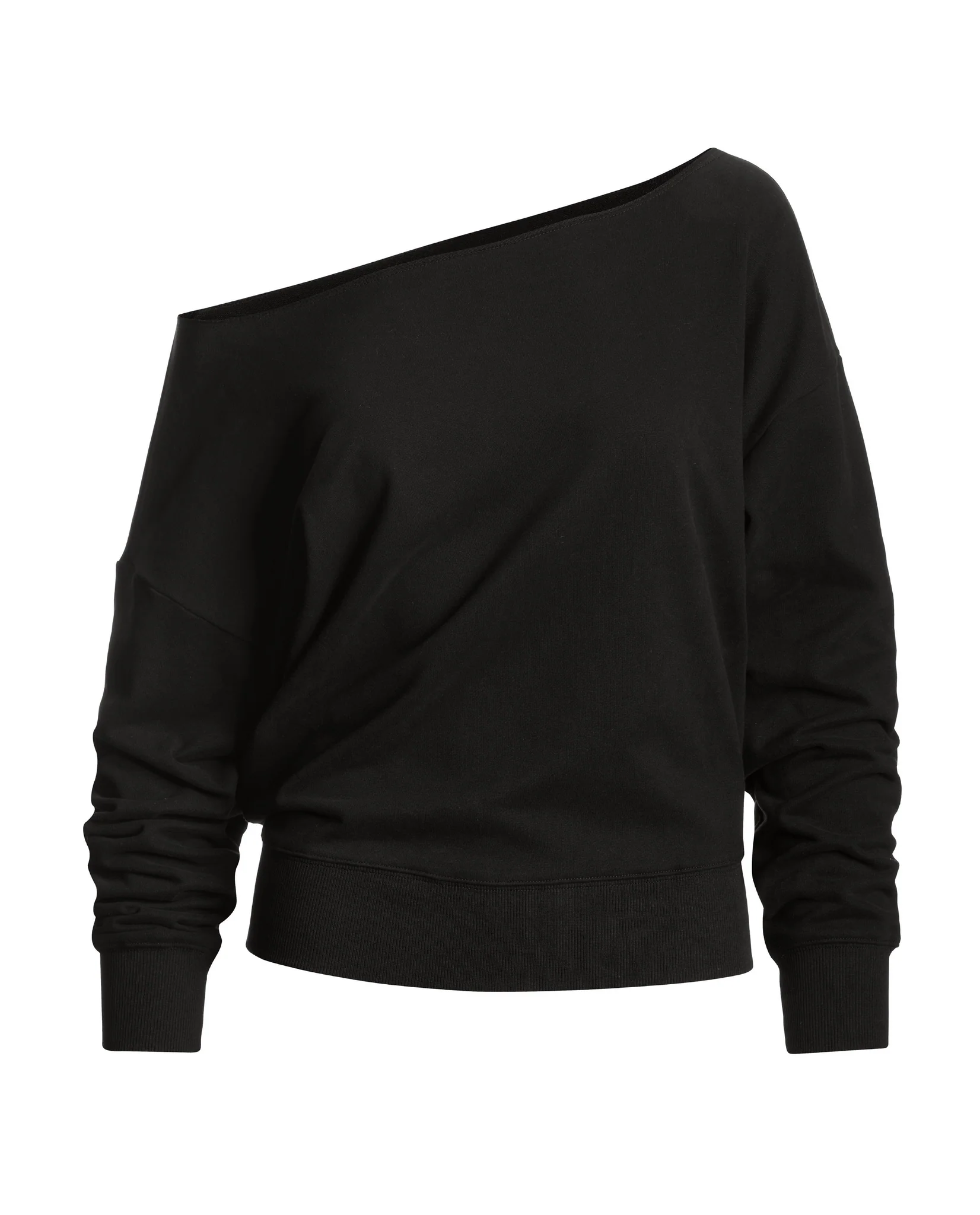 Cotton Comfort Raw Edge Slouchy Sweatshirt Proper Black - Mycitystee